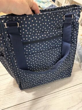Thirty-One Navy Polka Dot Backpack/Tote Bag - Stylish Everyday Carry